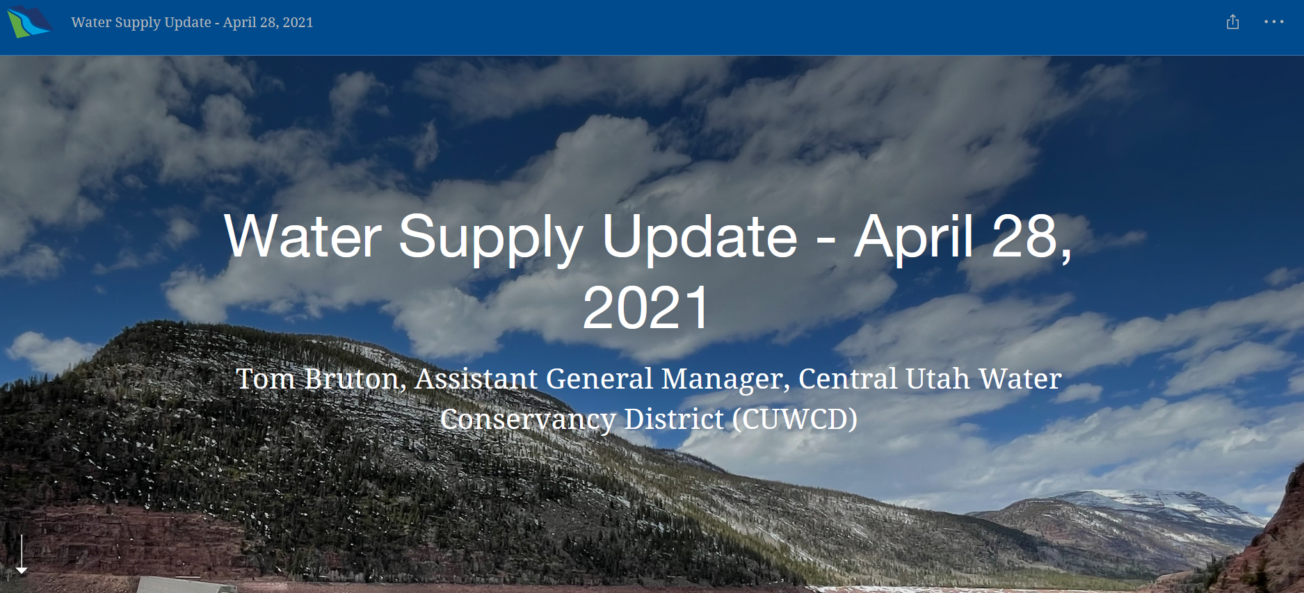 Water Supply Update Story Map